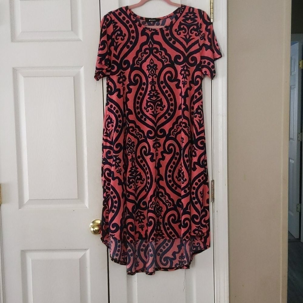 42Pops high low tunic dress Sz L EUC
